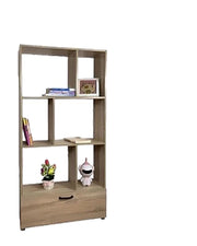 LIBRERIA IN MDF ROVERE CON RIPIANI SFALSATI E CASSETTONE MISURE: 70X24X140 CM