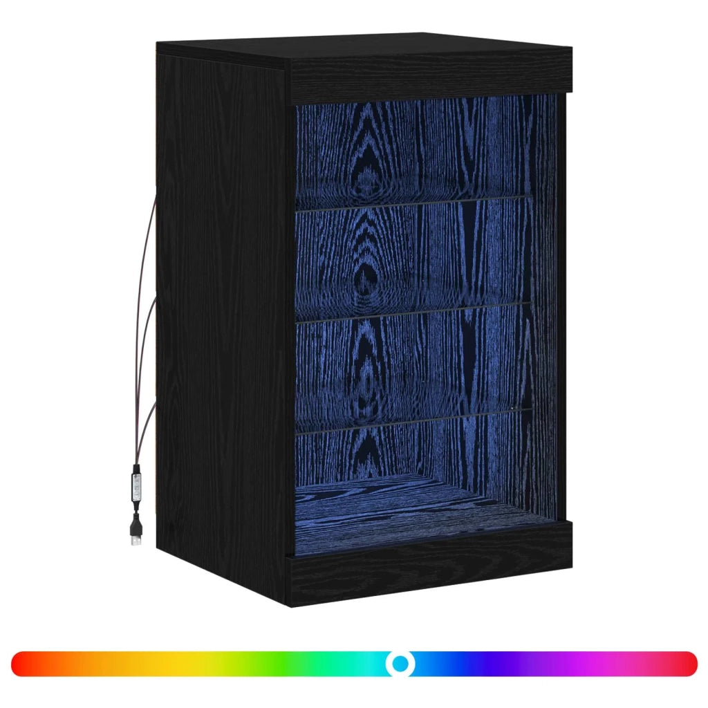 Credenza | Madia LED Rovere Nero 41 x 37 x 67 cm Legno multistrato