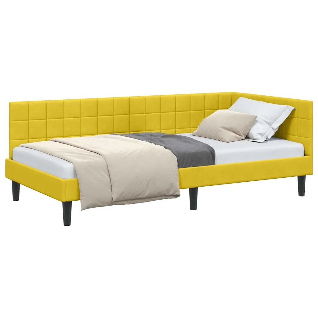 vidaXL Cornice del letto ad angolo Giallo 100 x 200 cm Velluto
