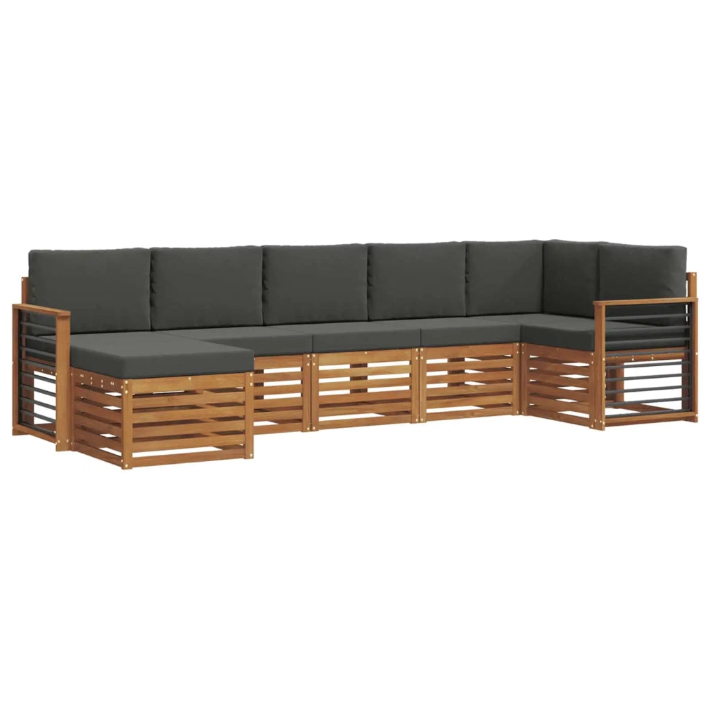 Set divano sezionale con cuscino 7 pcs Naturale e Antracite 3375182