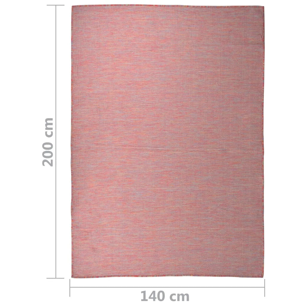 Tappeto da Esterni a Tessitura Piatta 140x200 cm Rosso 340824