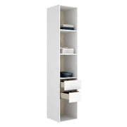 Armadio Camera da Letto Claymont, Guardaroba Grande 3 Ripiani, 45x205h cm Bianco