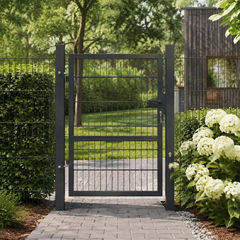 2D Fence Gate (single Gate) Anthracite Grey 106x170 Cm