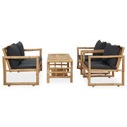 Set Divani da Giardino 4 pz con Cuscini in Bambù 315601
