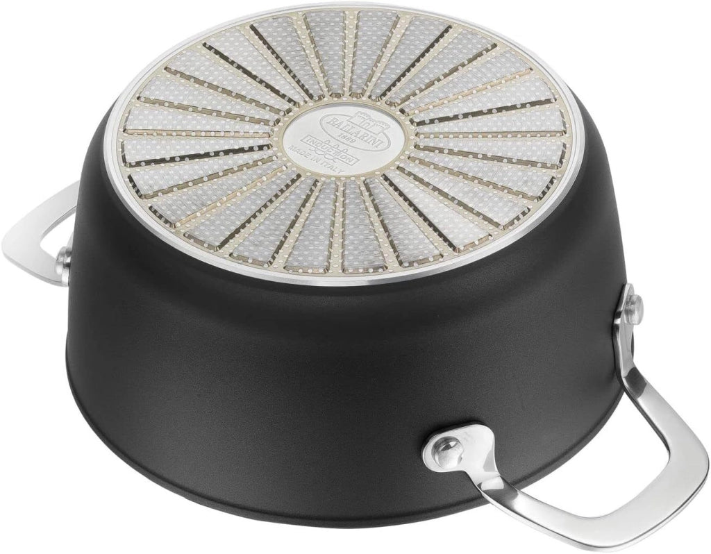 Ballarini 1006986 Alba Casseruola Alta con Coperchio 2.7 L in Alluminio con Rivestimento Keravis Ti-X Titanium Compatibile Induzione colore Grigio
