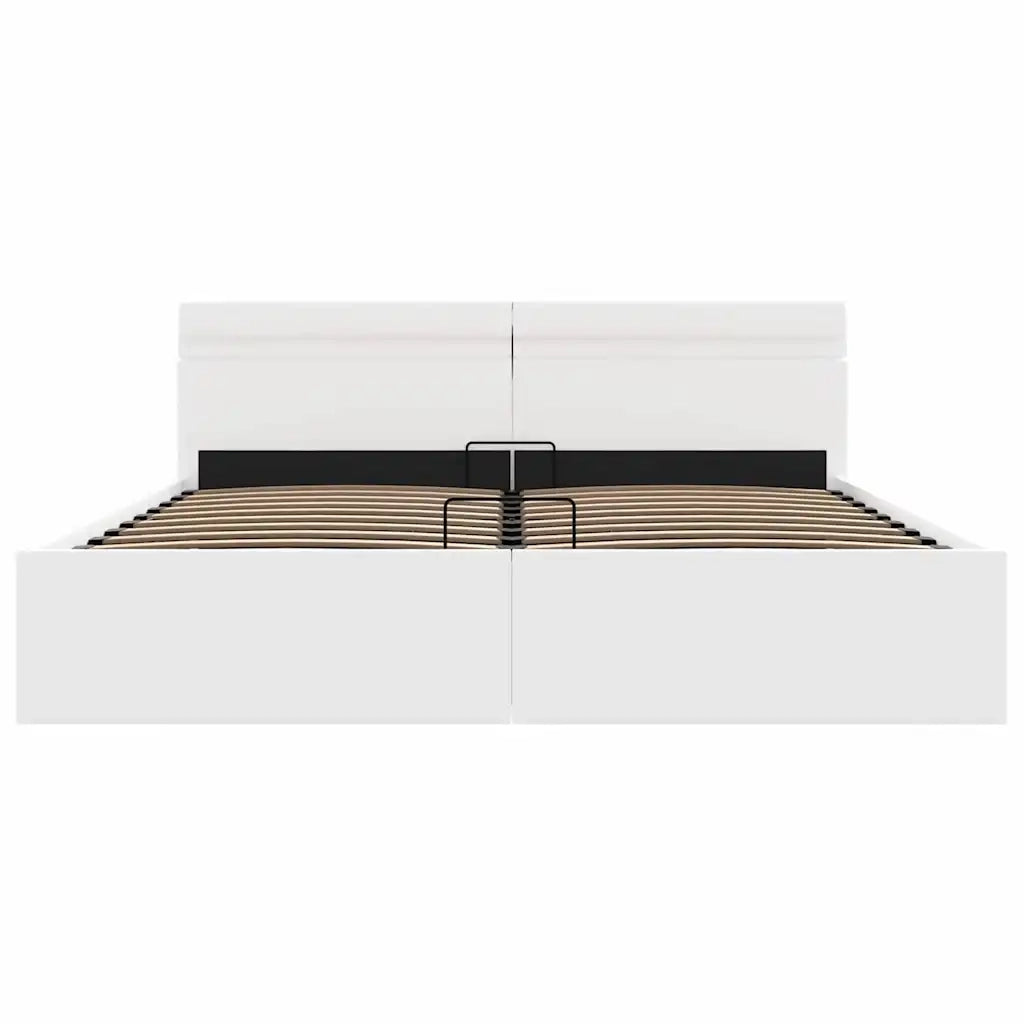 Giroletto Contenitore Idraulico LED Bianco Similpelle 180x200cm