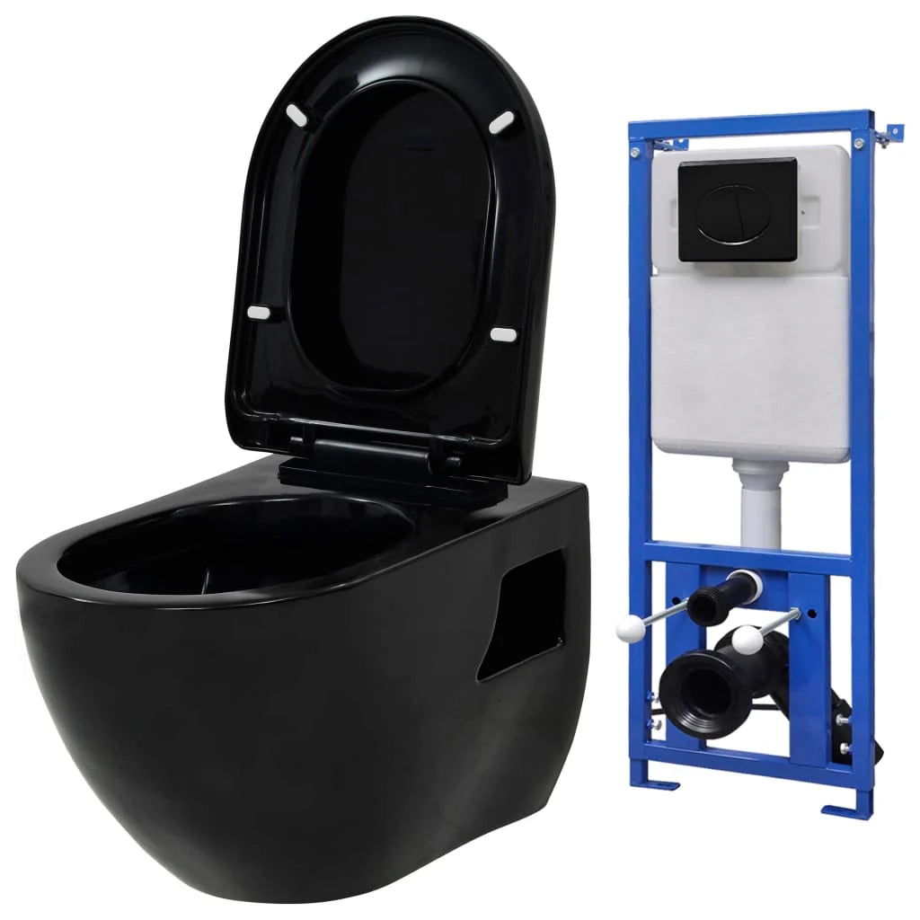 Kit completo per WC sospeso con cassetta di scarico in ceramica nera nascosta 02_0003583