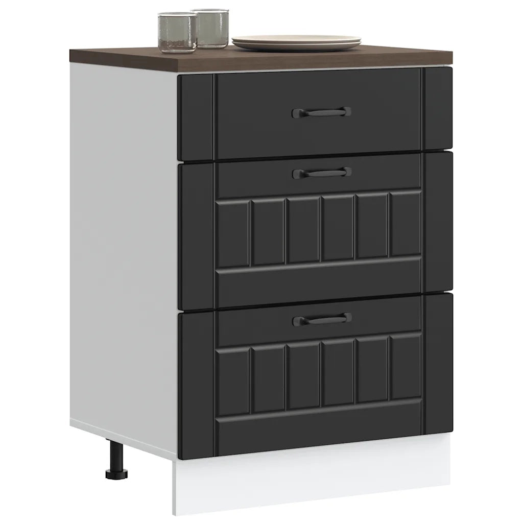 Mobiletto da cucina "Lucca" Nero in legno ingegnerizzato 854270