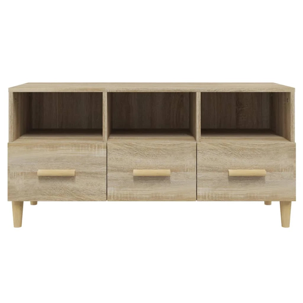 Mobile TV multimediale mensola TV credenza TV sala da pranzo soggiorno camera da letto rovere Sonoma 102 x 36 x 50 cm legno ingegnerizzato marrone 02_0027445