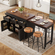 Tavolo da Pranzo Allungabile con Isola Cucina e Cassetti ¨C Xylo ¨C Nero, 131.5-210 cm