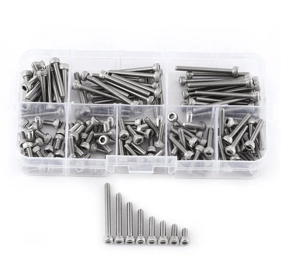 Set di viti a dado M3 a 160 pezzi - 6-30 mm - Alta qualità - Ideale per progetti DIY - Colore