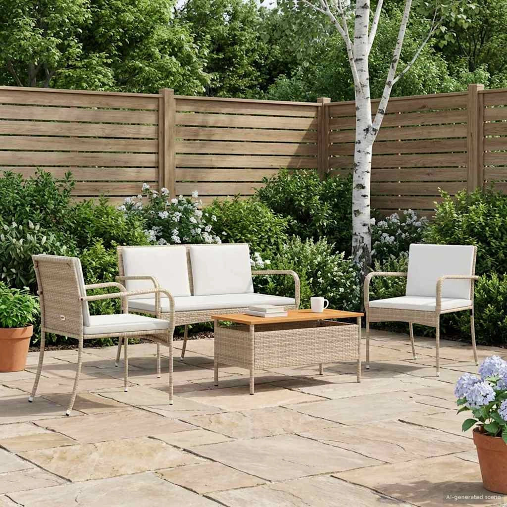 Set da giardino Beige polyrattan 42025104