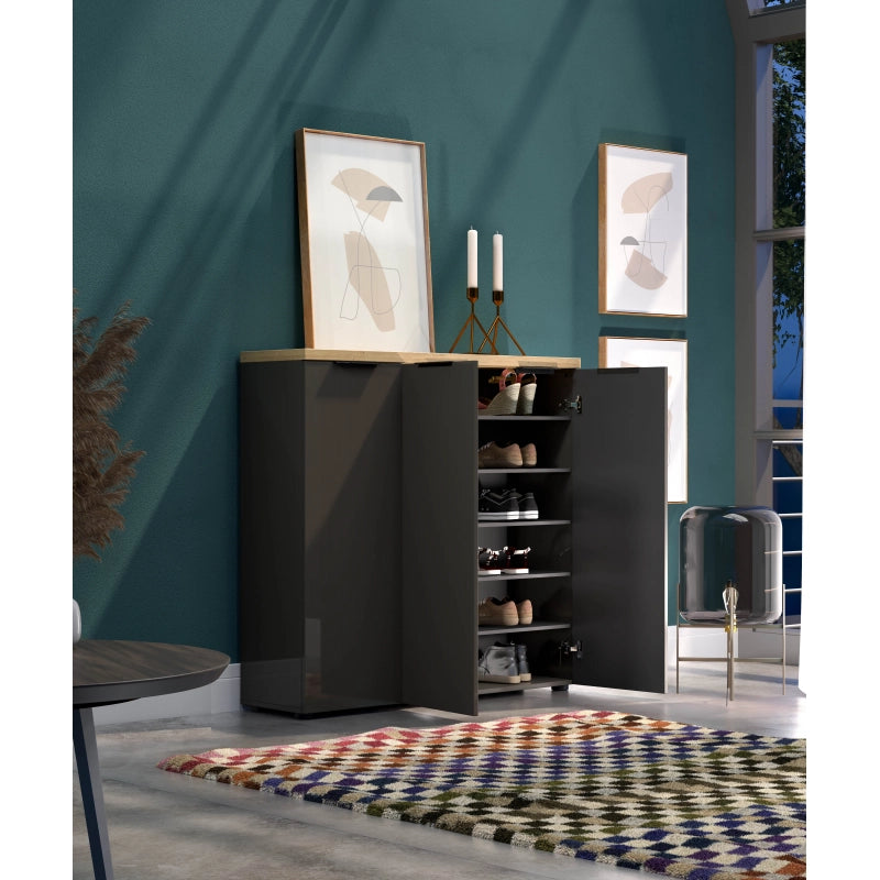 Scarpiera 3 ante IDEA antracite-rovere made in Italy