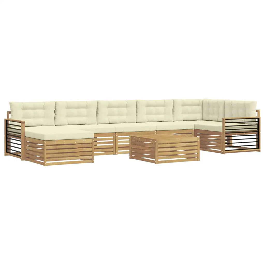 Set di divani da esterno 8 pz Bianco e Crema 3390895