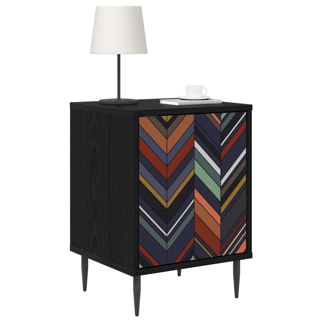 Armadio da Notte OMMEN 2 pz Rovere Nero 36 x 33 x 51 cm 8007250