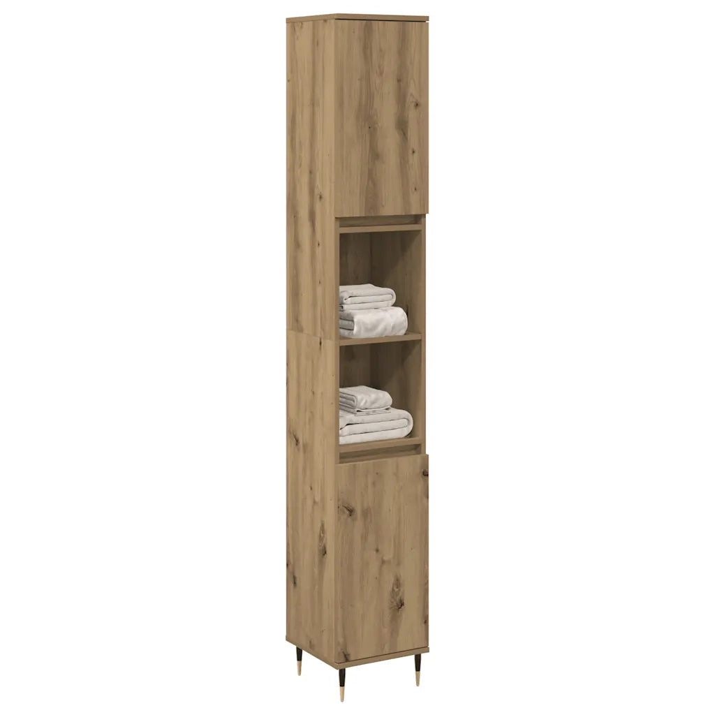 Armadietto Bagno Rovere 30x30x190 cm Legno Multistrato 857197