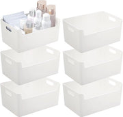 Set di contenitori di archiviazione grandi bianchi - Organizzatore di bagno - Set di contenitori di archiviazione per cucina