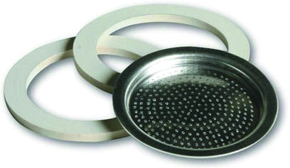 KIT 2 GUARNIZIONI + 1 FILTRO PER CAFFETTIERA  3 tazze