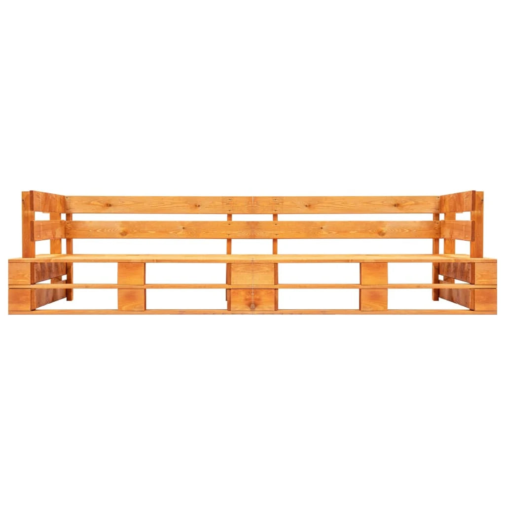 Divano da giardino in pallet a 2 posti legno marrone miele 02_0011864