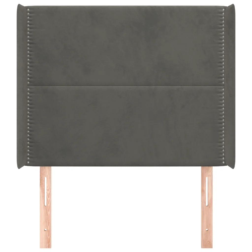Testiera ad Orecchio Grigio Scuro 93x16x118/128 cm in Velluto 3119477