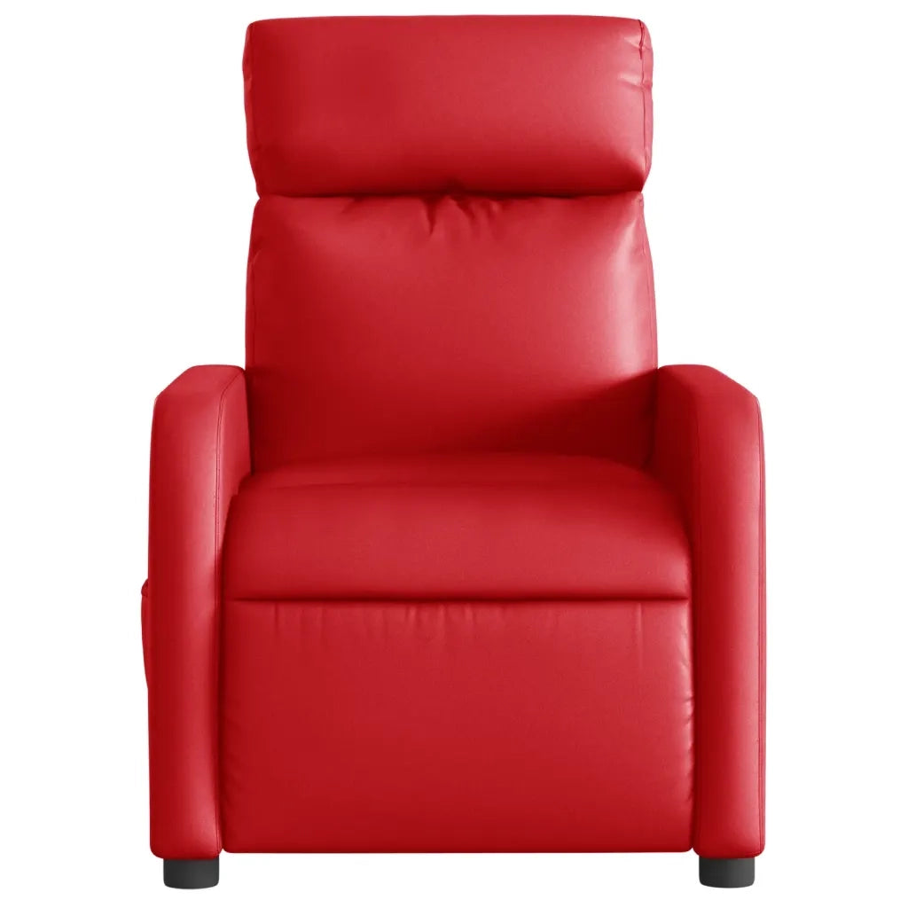 Poltrona Massaggio Elettrica Reclinabile Rosso Similpelle 3206747