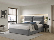 Letto matrimoniale idraulico – 140x200 cm – testiera regolabile contenitore – velluto grigio