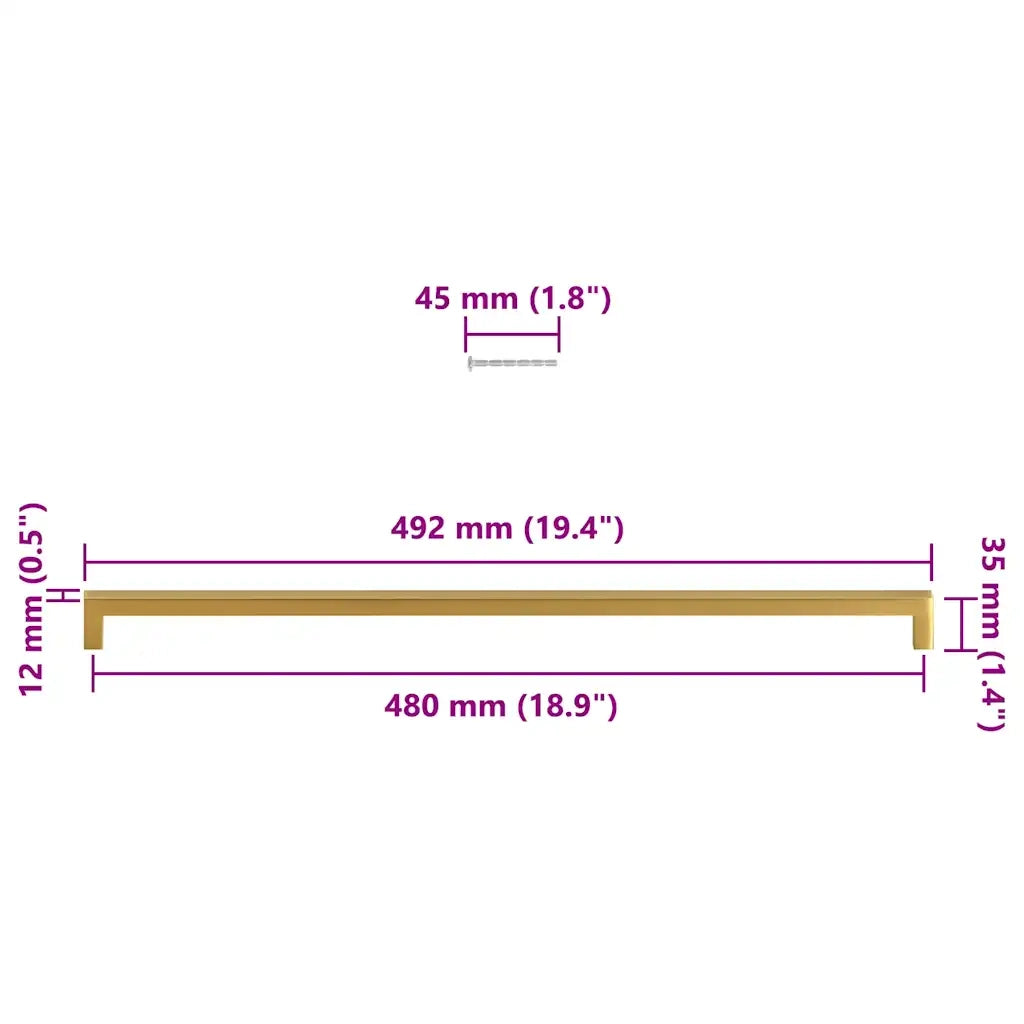 Maniglie per Mobili 5 pz Oro 480mm in Acciaio Inox CFW2716893