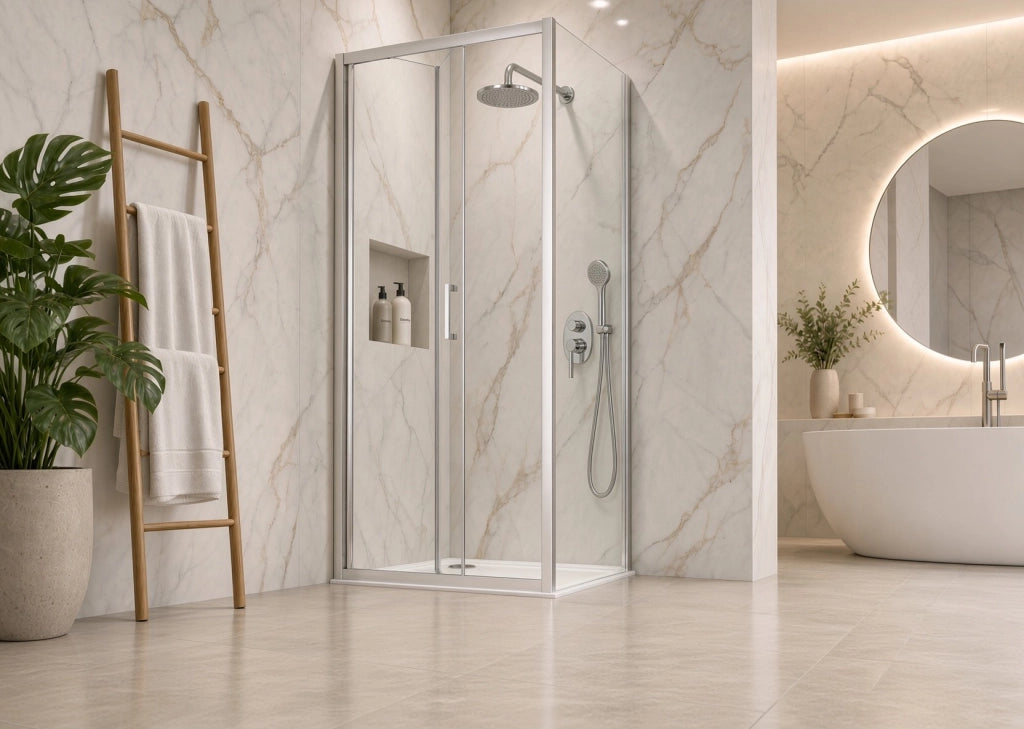 Box Doccia 2 lati 80x75 cm fisso + soffietto H195 cm ISA Cromato