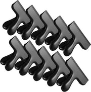 Decine di clip in acciaio inossidabile per contenitori alimentari - Clip per sigillare contenitori alimentari - Per la chiusura di confezioni alimentari - Ideali per articoli da cucina, da casa o da ufficio - 12x7,5cm - nero