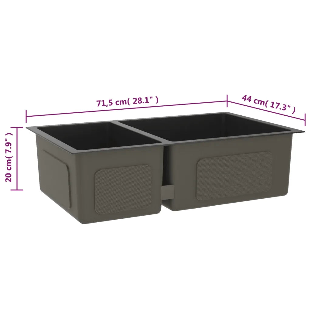 Lavello da Cucina Nero in Acciaio Inossidabile CFW1004600