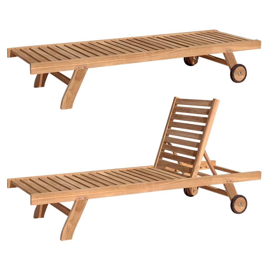 Set prendisole dritto in teak conTavolino JAVA