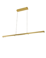 Lampada a Sospensione LED Ling 40W 4800lm 3000K, Struttura in Metallo e Metacrilato Ottone Satinato, Classe 2, Dimmerabile - Ling Series