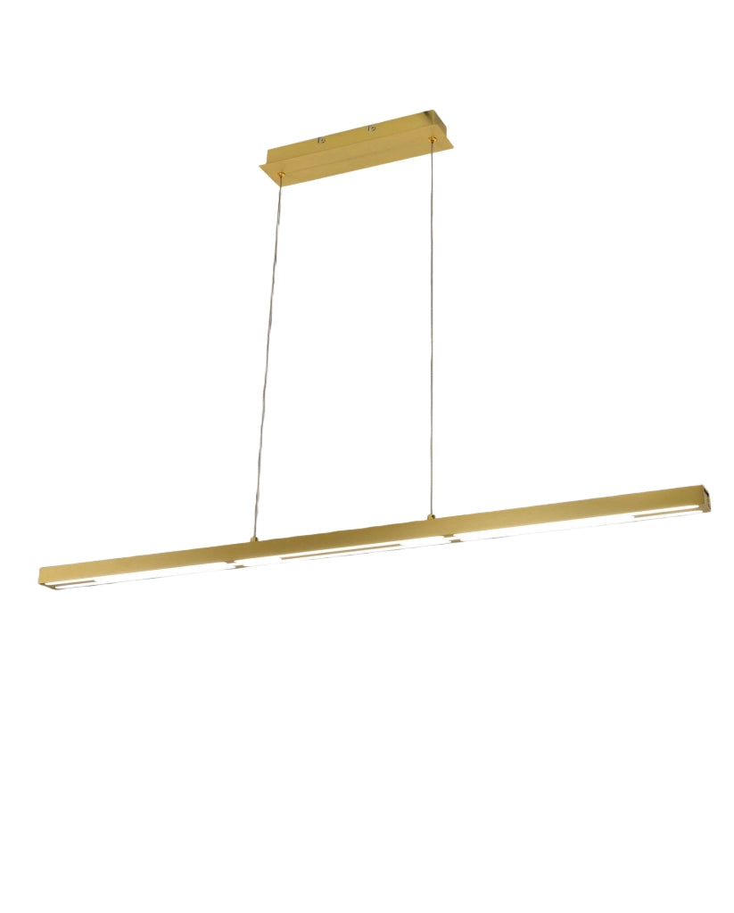 Lampada a Sospensione LED Ling 40W 4800lm 3000K, Struttura in Metallo e Metacrilato Ottone Satinato, Classe 2, Dimmerabile - Ling Series