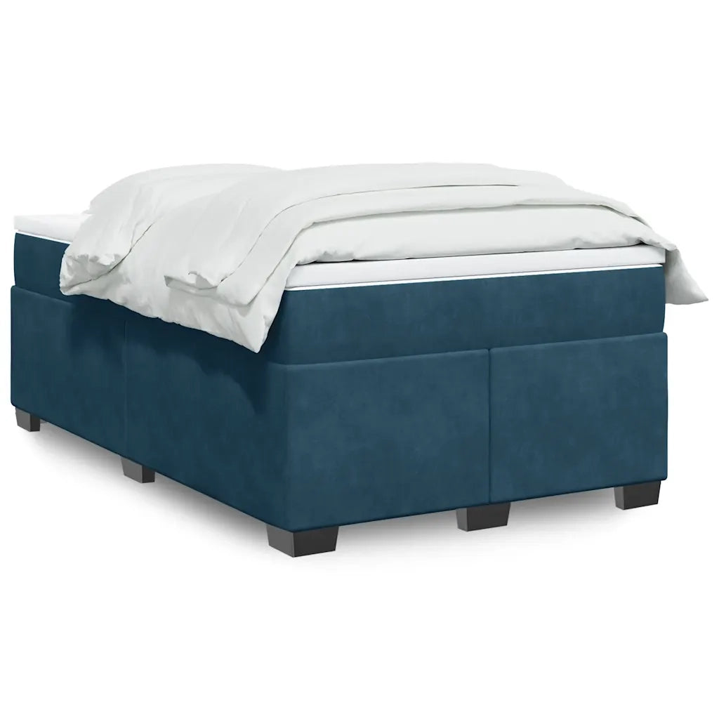 Giroletto a Molle con Materasso Blu Scuro 120x190 cm in Velluto