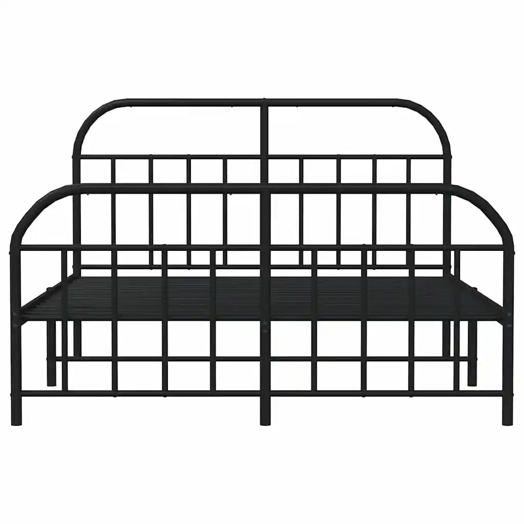 Giroletto senza Materasso con Pediera-Struttura Letto in Metallo Nero 180x200 cm 776082