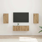 Set di Mobiletto da TV a Parete 4 pcs Rovere artigianale 3408915