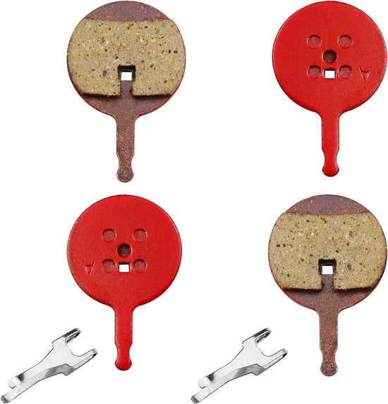 2 Pari di Piastrine di Frizione per Dischi per Bicicletta - Piastrine di Frizione per Dischi per Bicicletta con Pads in Rame - Rood