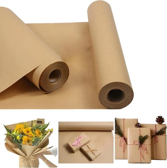 Pacco di carta kraft 38 cm x 10 m - pacco regalo per artigianato - colore miele