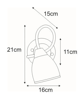 Applique retro Samira ottone/bianco E14 40W Kaja 8090