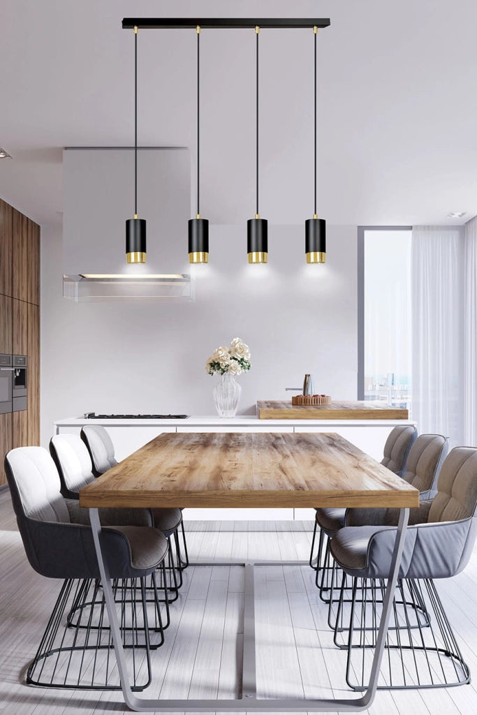 Lampadario Emibig Fumiko 4xGU10 nero/oro regolabile