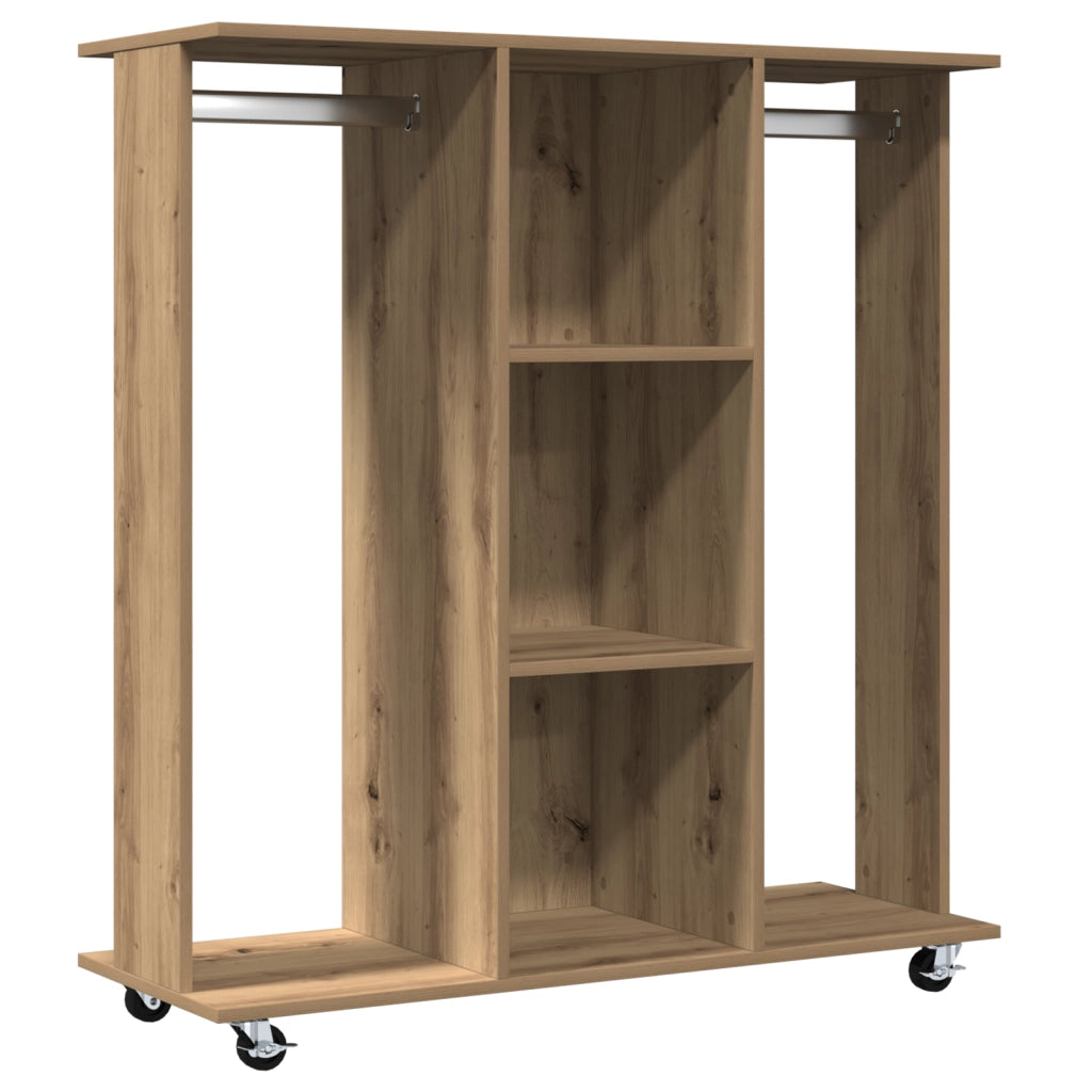 Armadio con ruote Rovere Artigianale 102x38x110 cm in Legno Ingegnerizzato
