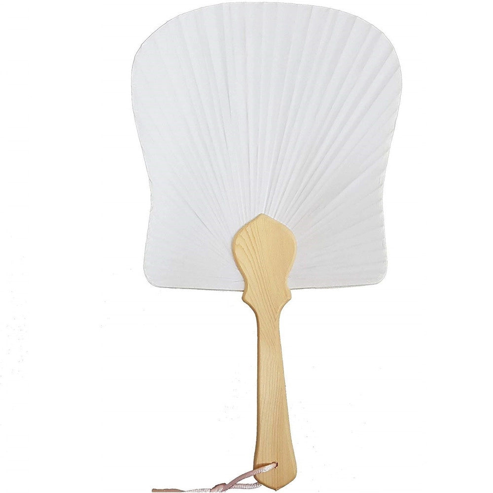 Trade Shop - Set 6 Pezzi Ventagli Ventaglio Rettangolo Bianco Segnaposto Ricevimento -