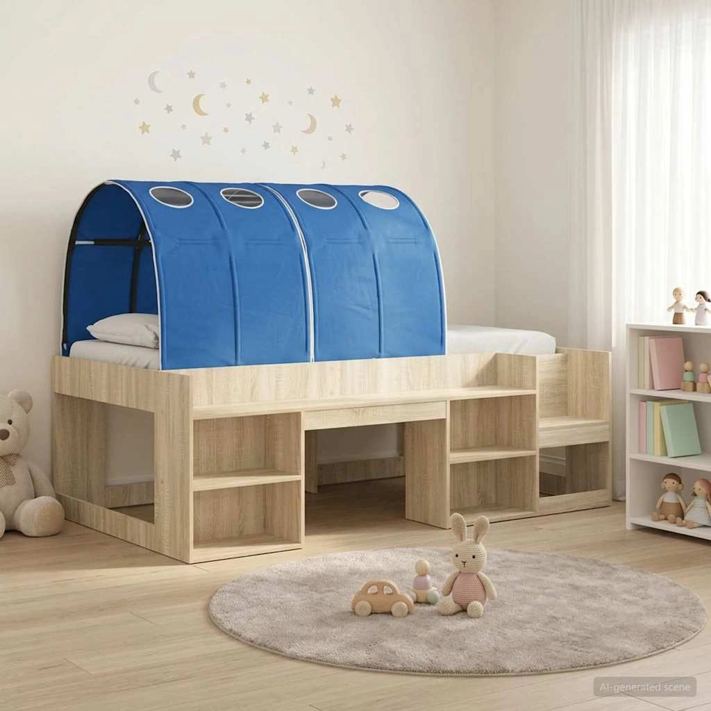 Letto con Tunnel 3 pz Rovere Sonoma e Blu Legno ingegnerizzato 3423613