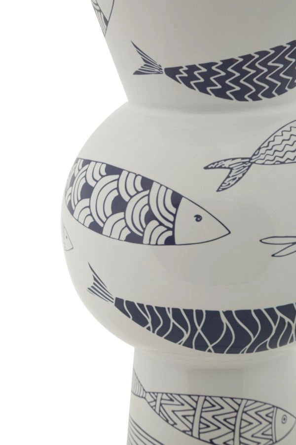 Vaso Ceramica Fish Tall Ø14x38,5 cm in Ceramica Multicolor