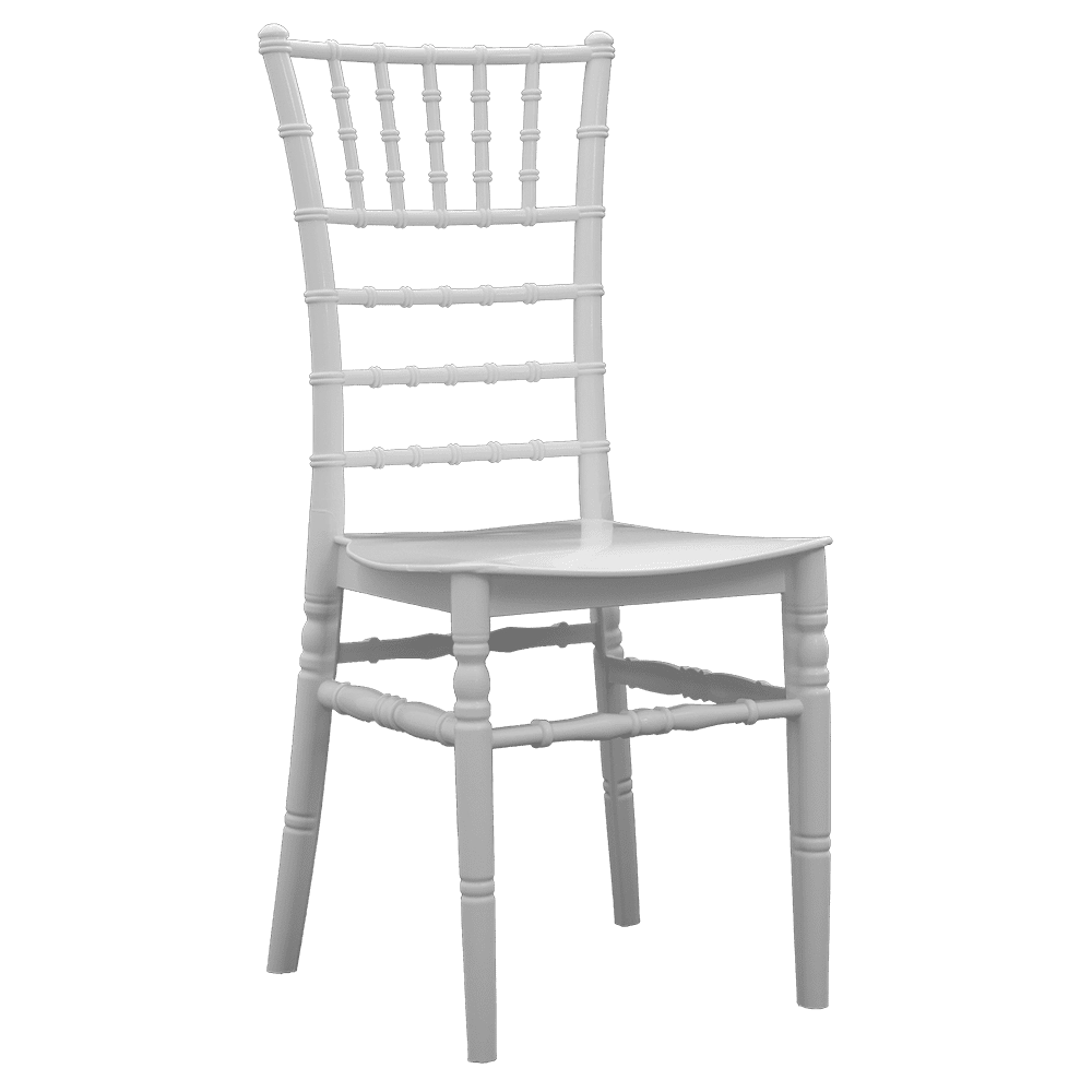 Set 2 sedie Chiavarine Tiffany Bianca in polipropilene con dimensioni 47x43x90 cm