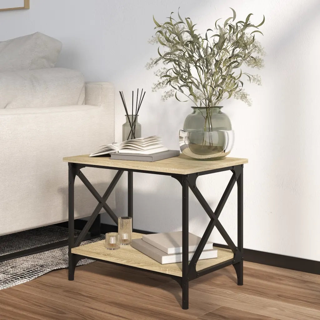 Tavolino Rovere Sonoma 55x38x45 cm in Legno Multistrato 823328
