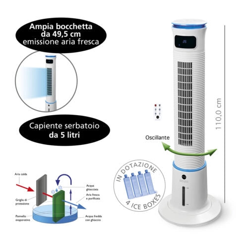 Macom 985 breeze tower plus raffrescatore evaporativo a torretta