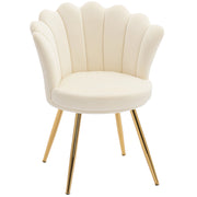 Poltrona in velluto ¨C zephmum ¨C beige con gambe in metallo dorato