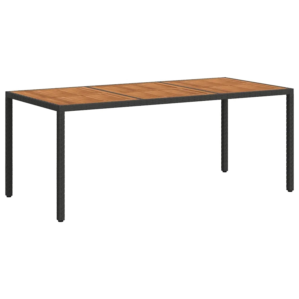 Tavolo da Giardino | Tavolino da esterno 190x90x75 cm Polyrattan Legno di Acacia Nero