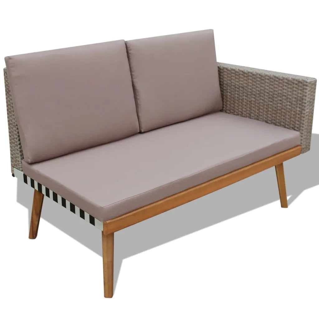 Set Divani da Giardino 4 pz con Cuscini in Polyrattan Grigio 43133